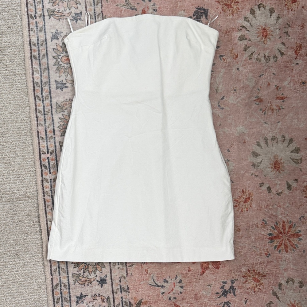 Zara Linen strapless mini dress M Like New Never Worn